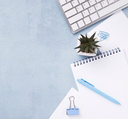 Premium Photo _ Top view of notebooks on desk with succulent plant and pen